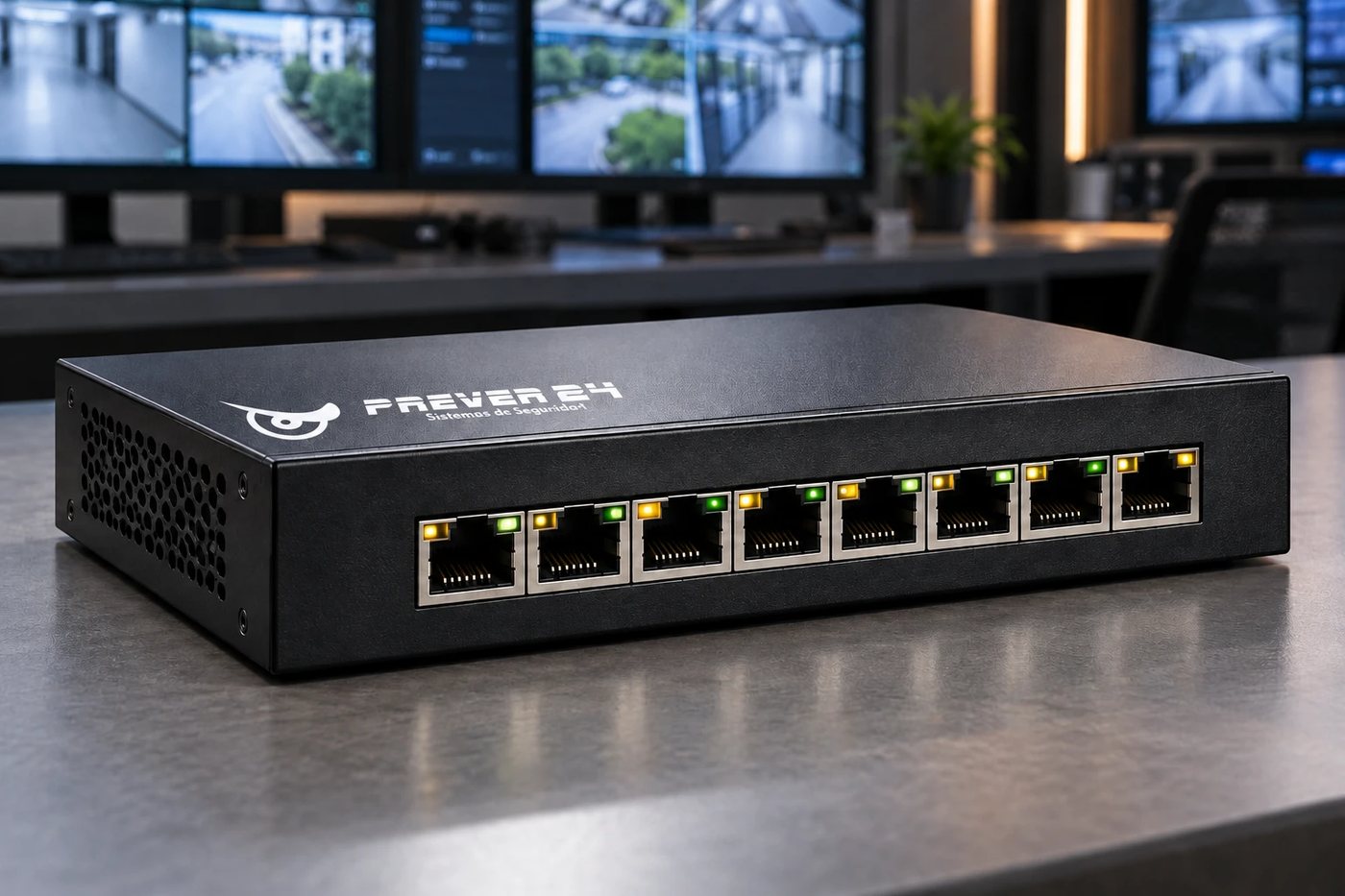 Switch PoE de ocho puertos para alimentar y conectar cámaras